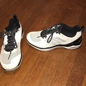 Black and white adidas sneakers